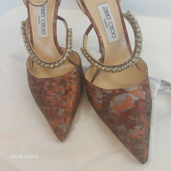 Jimmy Choo Bobbie Heels Shoes Brand New w/ box Sz 39 Rhinestones - Picture 2 of 15